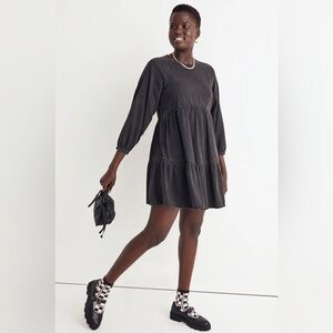 Madewell Denim Raglan-Sleeve Mini Dress in Lunar Wash Size Small NWT